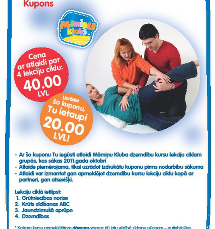 Apmeklē MK dzemdību kursus pa 20% lētāk! Izmanto kuponu oktobrī