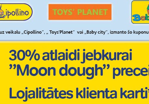 Iegūsti 30% atlaidi Moon Dough maģiskās mīkliņas iegādei!
