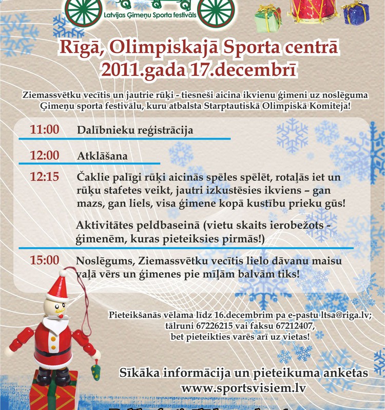 Rīgas Olimpiskajā sporta centrā notiks Ģimeņu sporta festivāls