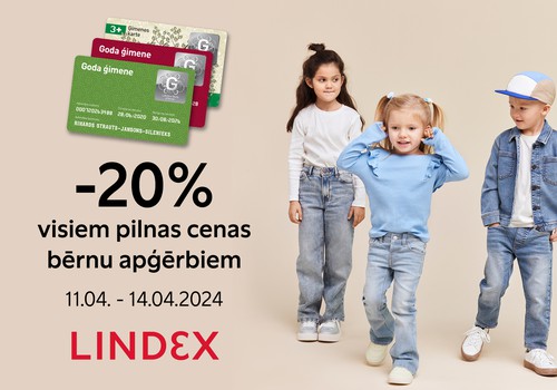 Saņem -20% atlaidi bērnu apgērbam LINDEX veikalos!