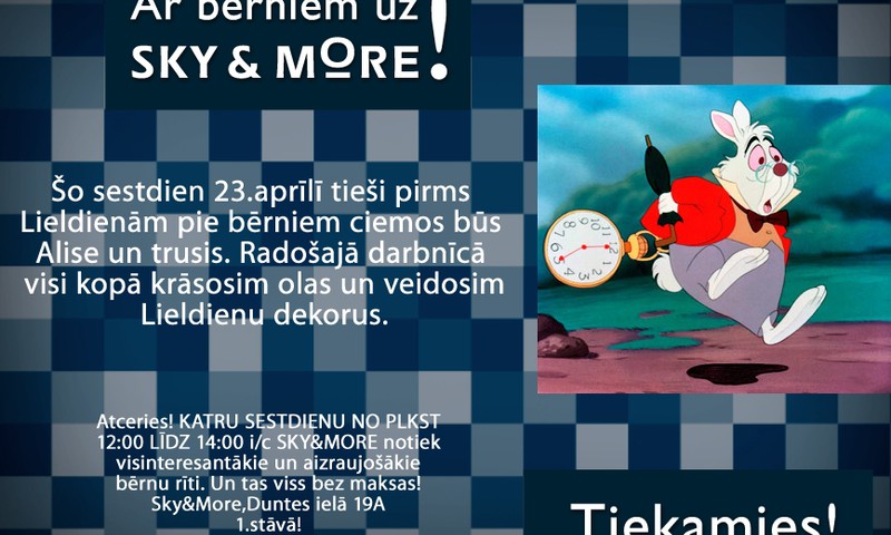 Pirms Lieldienām pie bērniem ciemosies Alise un trusis