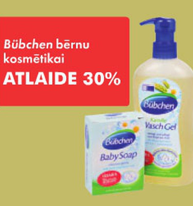 Bübchen bērnu kosmētikai 30% atlaide!