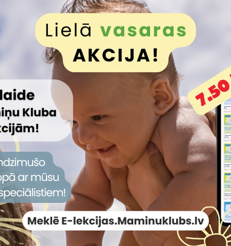 Lielā vasaras akcija Māmiņu Kluba E-lekcijām! Dāvinām 50% atlaidi visām videolekcijām!