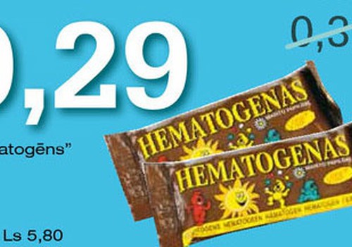 Līdz 9.oktobrim pērc hematogenu tikai par 0,29Ls!