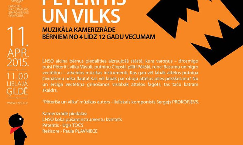 Pēterītis un Vilks- bērnu koncerts šajās brīvdienās