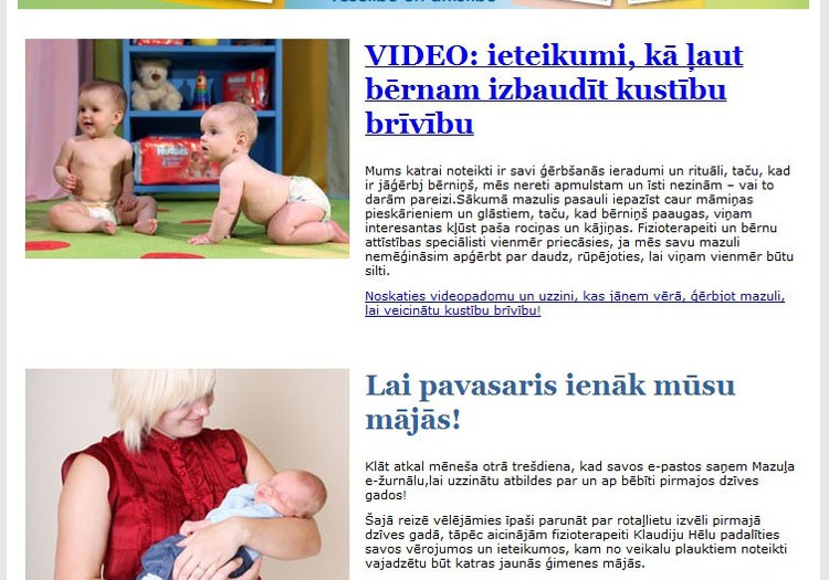 Pirmais marta Mazuļu Kluba E-žurnāls ir klāt