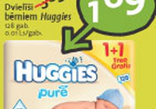 Pērc Huggies® Pure mitrās salvetes jaundzimušajam tikai par 1,69Ls!