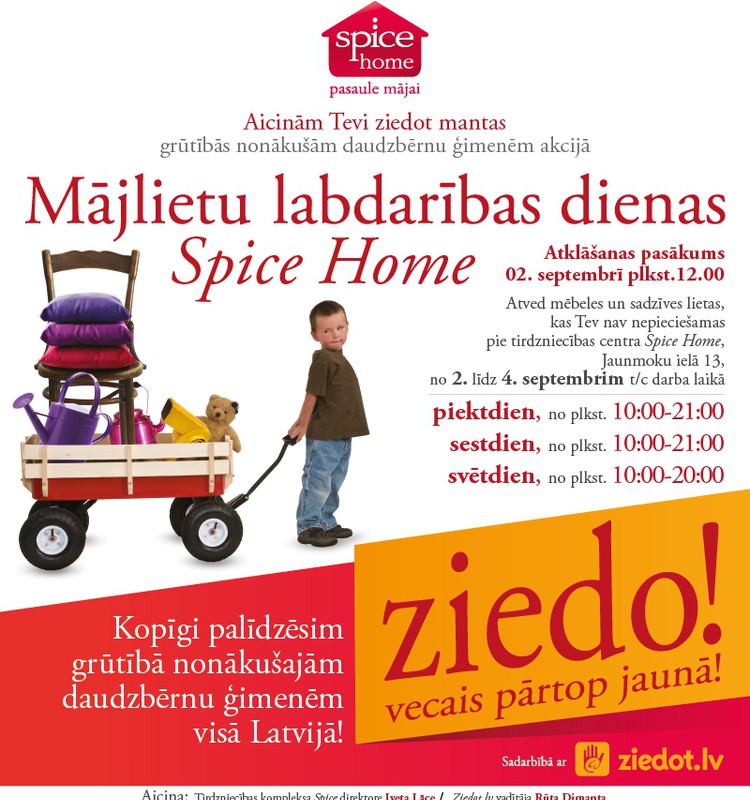 Pirmo reizi – vērienīga mājlietu ziedošanas akcija