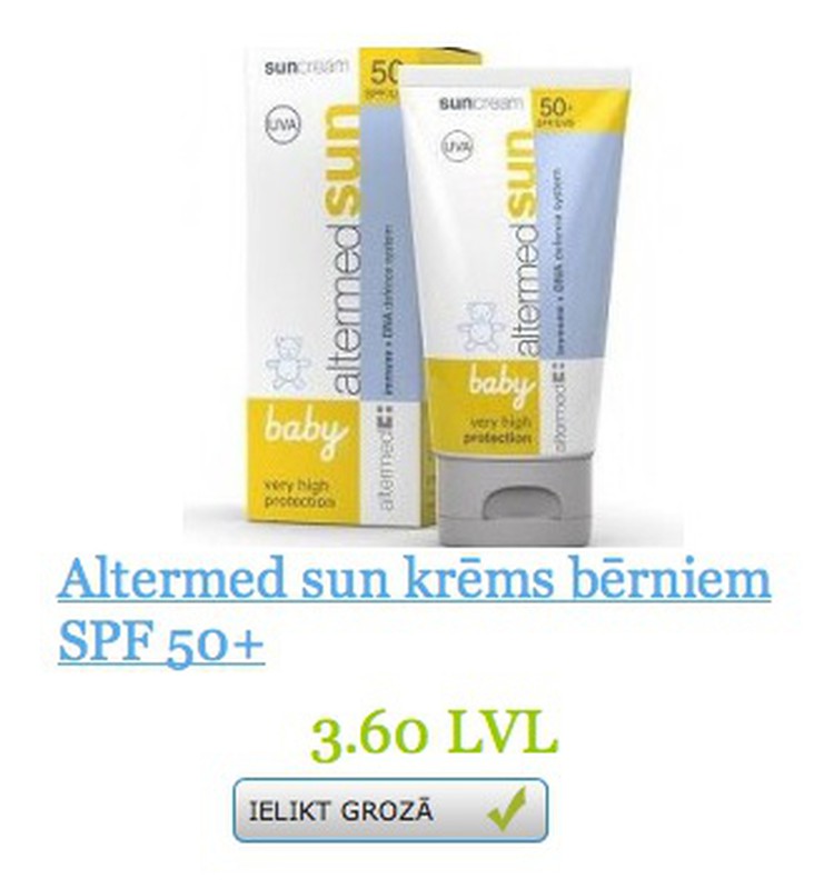 Saules aizsargkrēmi ar augstu aizsardzības koeficientu speciāli bēbīšiem!
