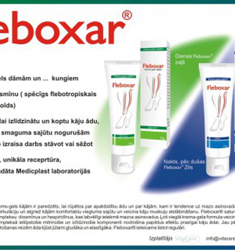 Aicinām testēt Fleboxar  kremu- gelu kāju problēmu mazināšanai!