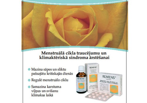 Remens®- menstruālā cikla traucējumiem. Iegādājies ar 20% atlaidi!