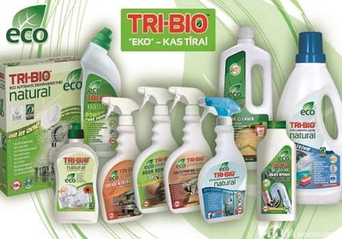 TRI-BIO ekoloģiskos tīrīšanas līdzekļus testēs..