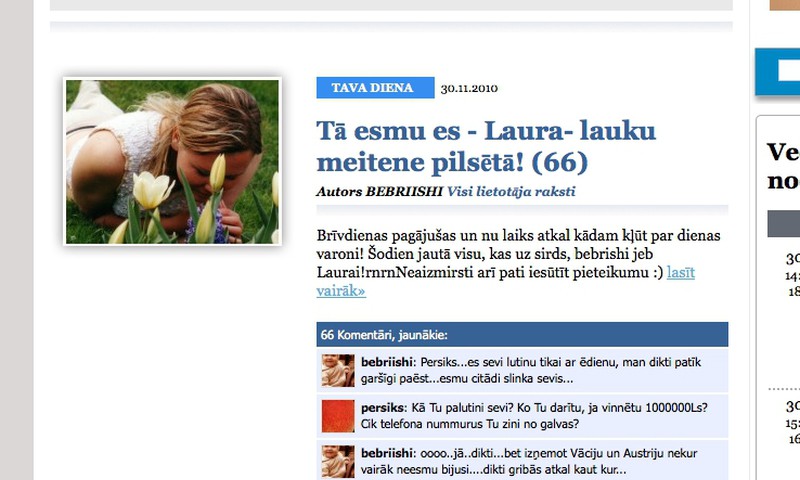 Kā Tev patīk iespēja lasīt komentārus pirmajā lapā?