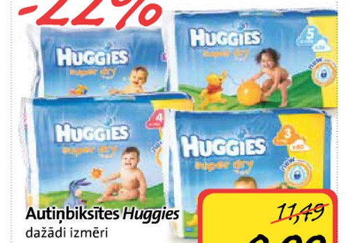 Huggies® Super Dry autiņbiksīšu akcija RIMI veikalos