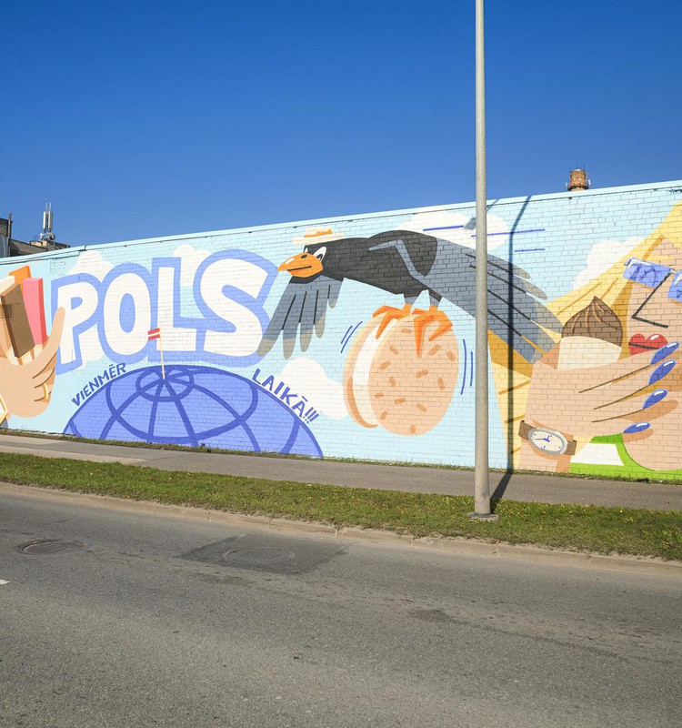 Atklāts iespaidīgs 134 metrus garš saldējuma “Pols” murālis - “Food Union” dāvājums Rīgai par godu zīmola 55 gadu jubilejai