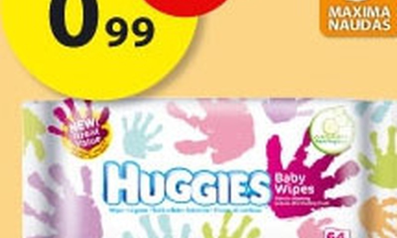 Nedēļas akcijas piedāvājums: Huggies® mitrās salvetes par 0,99Ls!