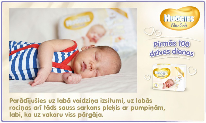 Bēbītis aug kopā ar Huggies®  Elite Soft: 10.dzīves diena