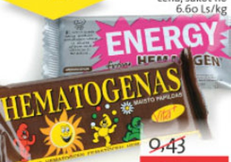 Atjauno dzelzs rezerves lētāk- hematogens par īpašu cenu!