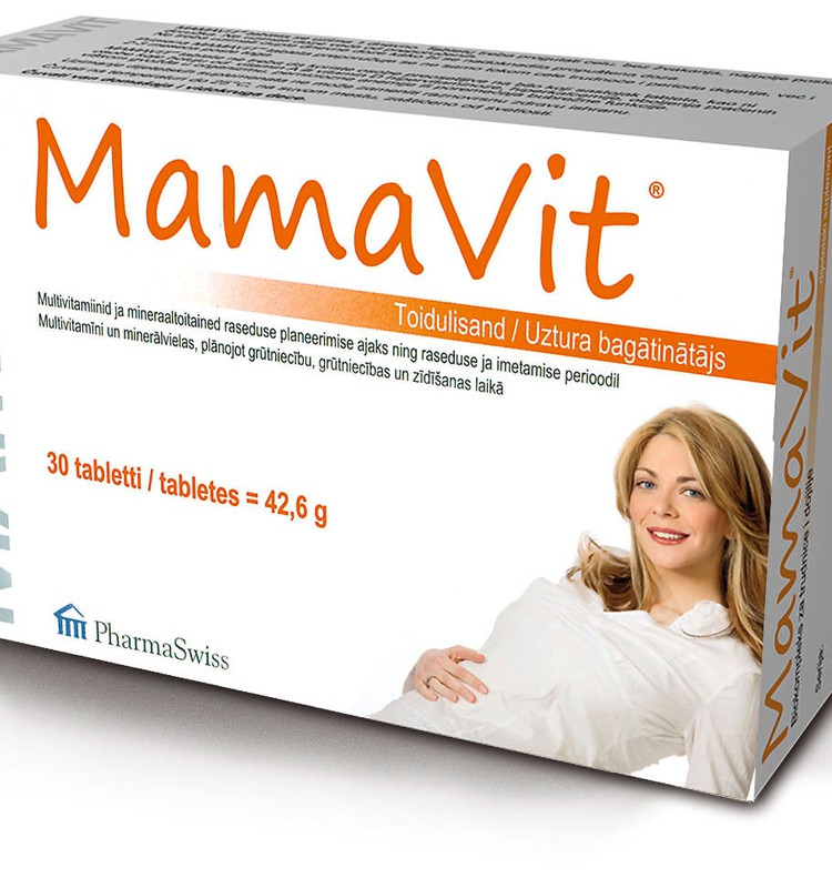 MamaVit- Sabalansēts vitamīnu un minerālvielu biokomplekss ar folskābi, plānojot grūtniecību, grūtniecības un zīdīšanas laikā