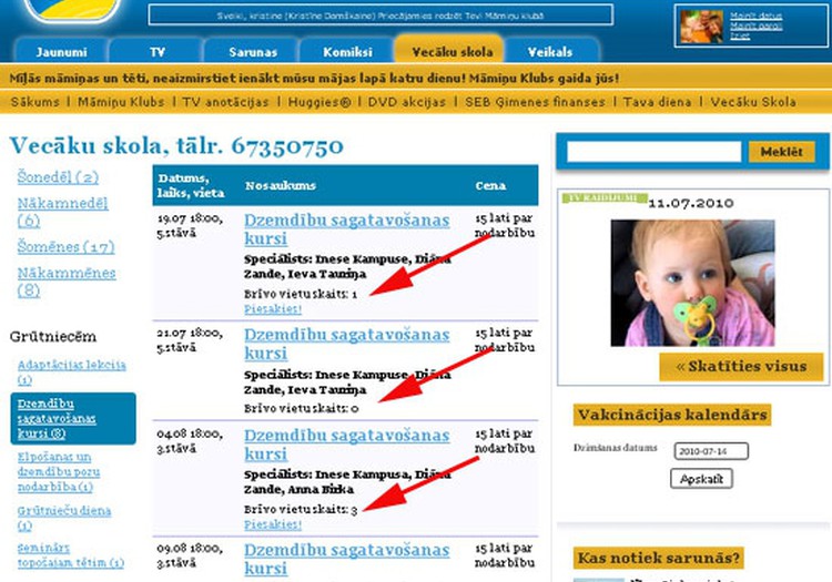 Uzzini par brīvajām vietām Māmiņu Kluba kursos!