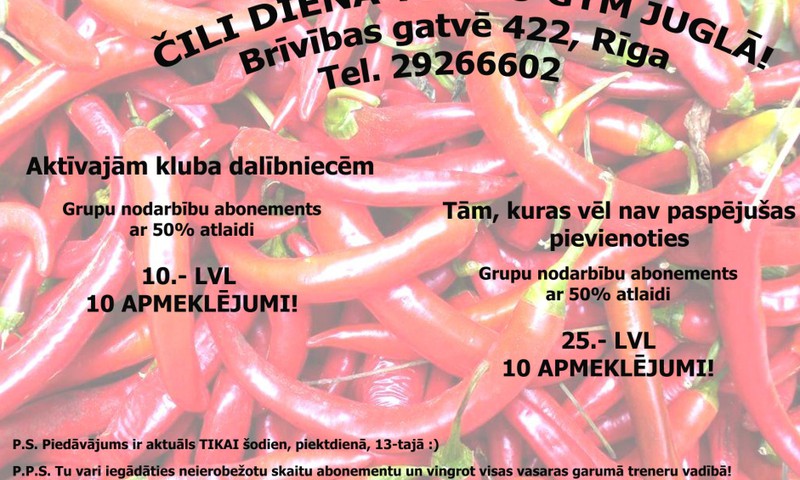 Čili diena Vivido Gym Juglā 13.maijā!