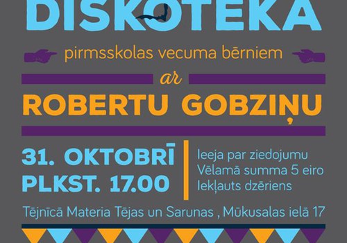 DISKOTĒKA pirmsskolas vecuma bērniem šoreiz Helovīnu noskaņā!